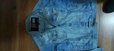 Chaqueta de mezclilla azul para hombre - miniatura 1