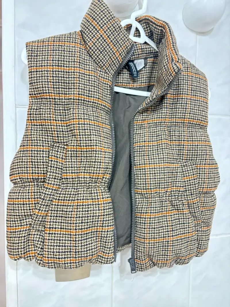 Chaleco acolchado a cuadros para hombre - 2