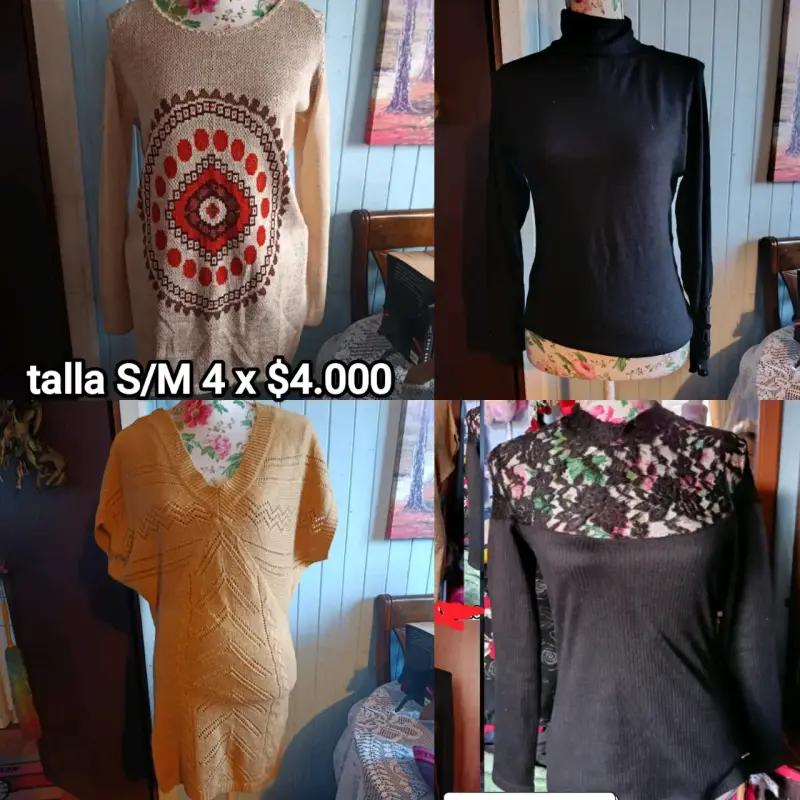 Lote de 4 sweaters de mujer talla S/M