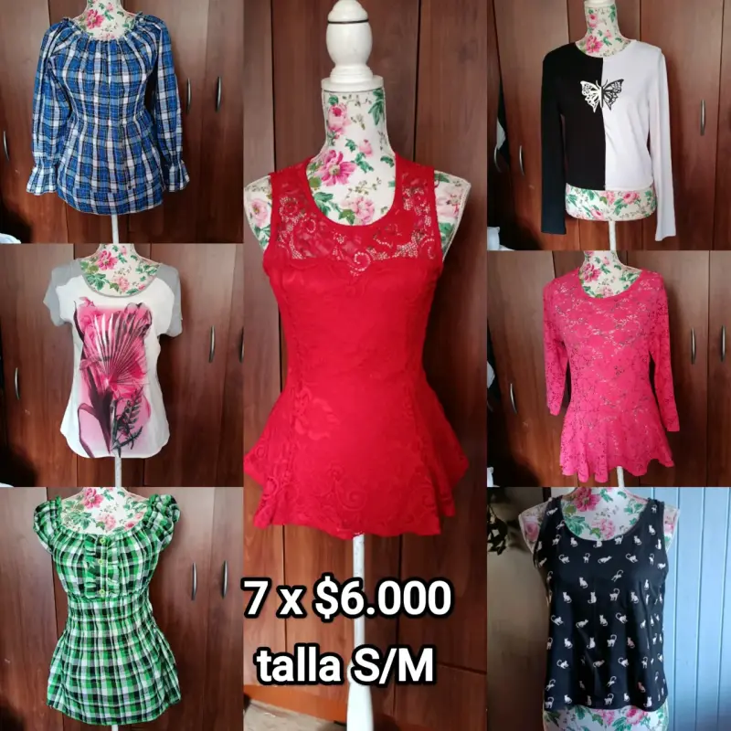 Lote de 7 poleras talla S/M