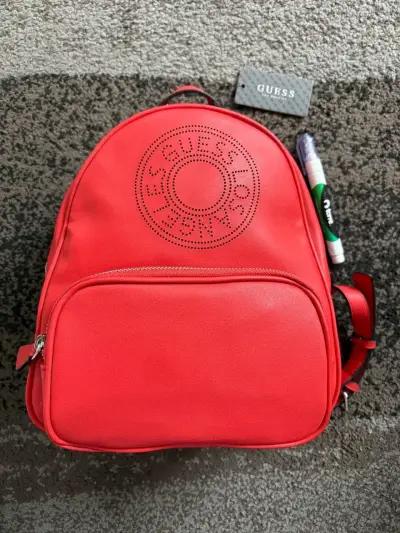 Mochila roja Guess Los Angeles de cuero sintético - miniatura 1
