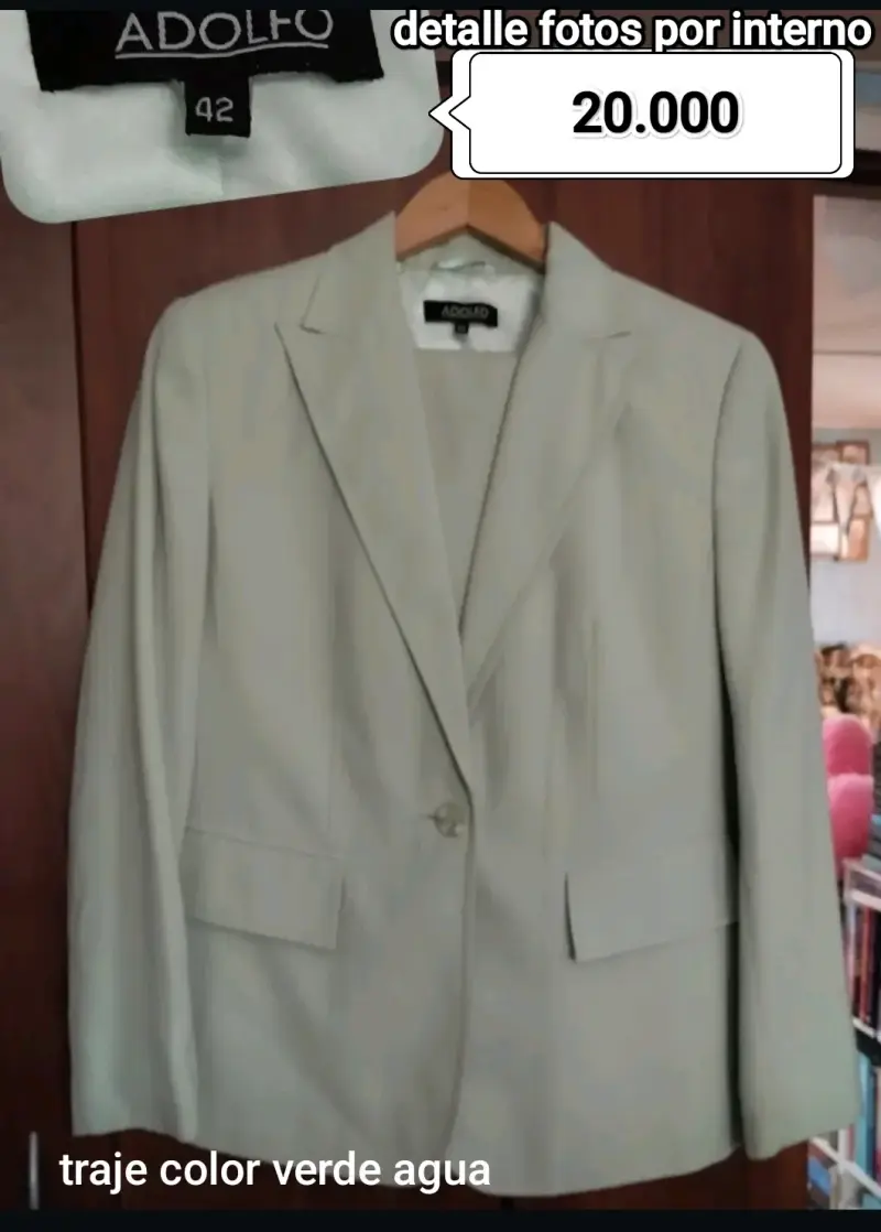 Traje verde agua Adolfo talla 42 - 1