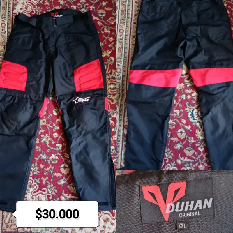 Pantalones de moto Duhan negros y rojos