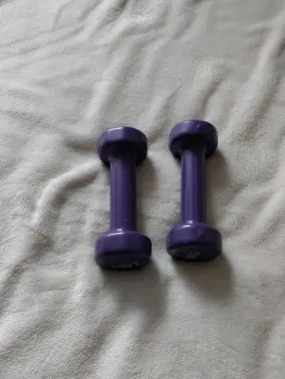 Mancuernas de 1kg color morado para entrenamiento - miniatura 1