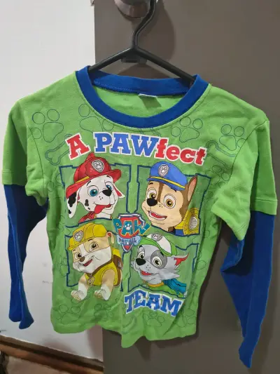 Polera infantil Paw Patrol verde y azul - miniatura 1