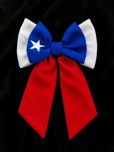 Moño tricolor chileno para fiestas patrias - miniatura 1