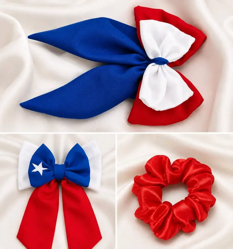 Moño tricolor chileno para fiestas patrias - 2