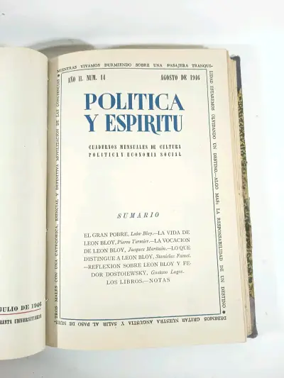 Empastado Revista Política y Espíritu, 1946. - miniatura 1