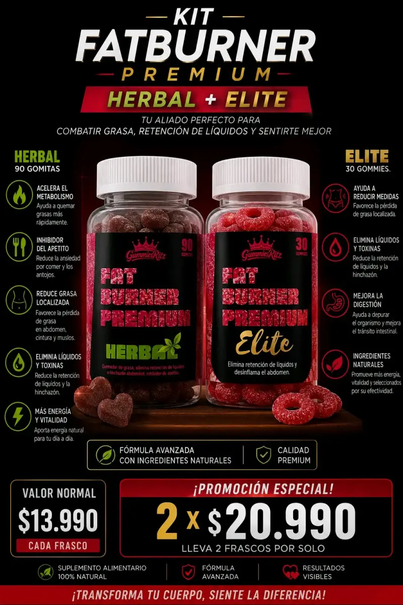 Kit Fat Burner Premium Herbal y Elite GummiesRitz - 1