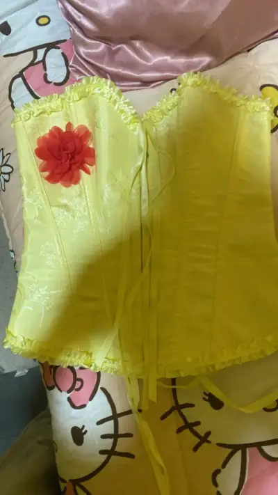 Disfraz de princesa bella  con corset y guantes - miniatura 2
