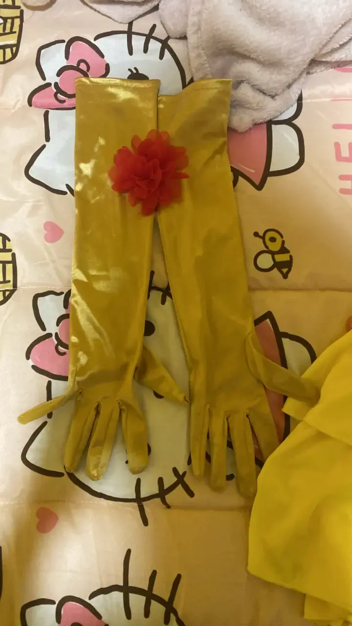 Disfraz de princesa bella con corset y guantes - 4