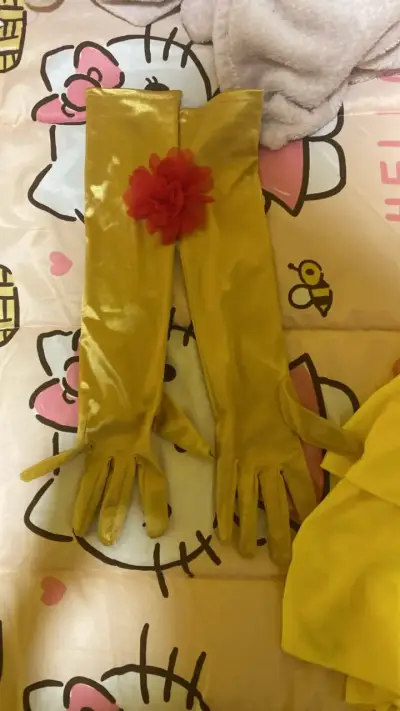 Disfraz de princesa bella  con corset y guantes - miniatura 4