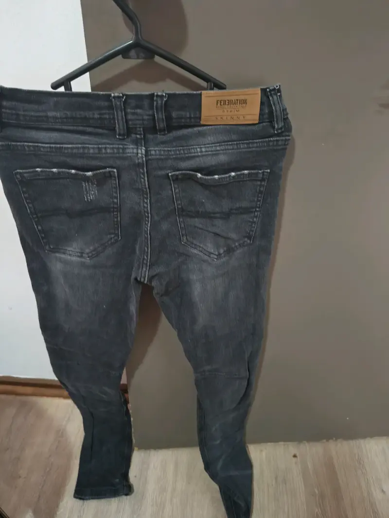 Jeans negros desgastados para mujer talla 14 - 3