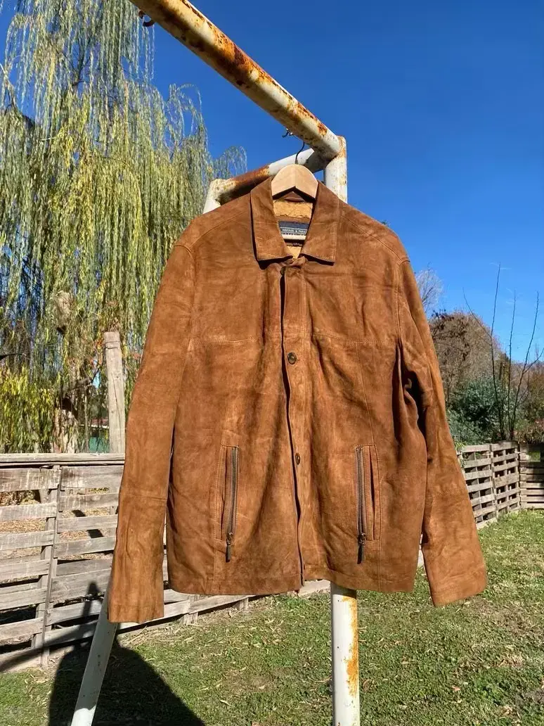 Chaqueta de gamuza marrón para hombre - 3
