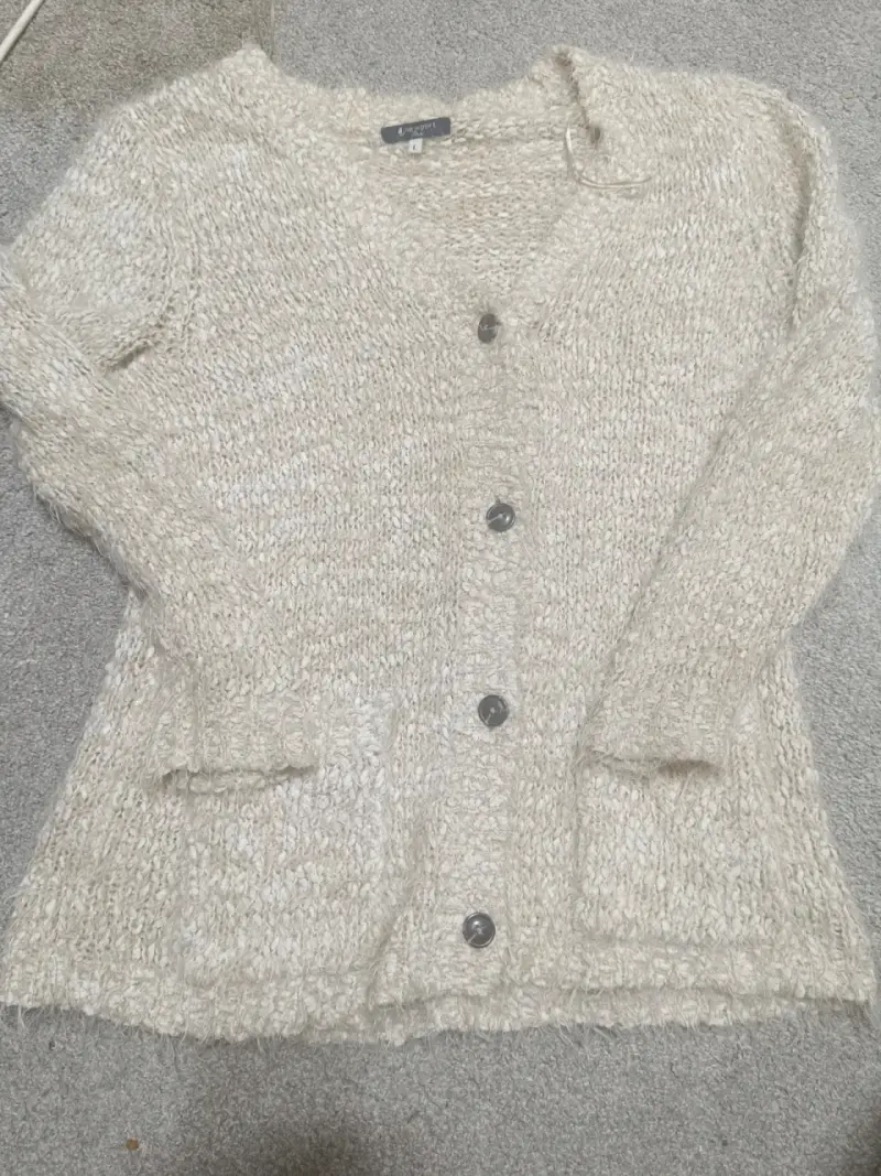 Cárdigan de lana beige para mujer talla L