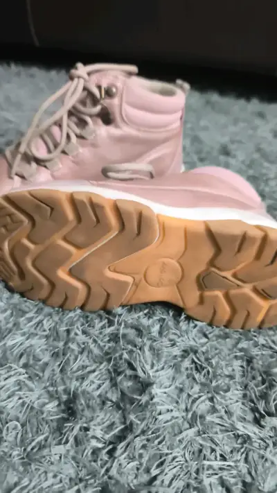 Botines rosados para niña con cordones - miniatura 4
