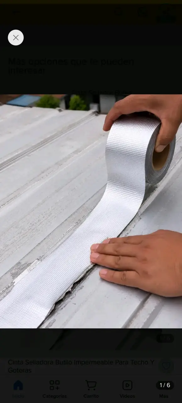 Cinta 7.5 cms x 5. M. impermeable para techos - 1