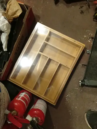 Organizador de cubiertos de bambú con tapa - miniatura 1