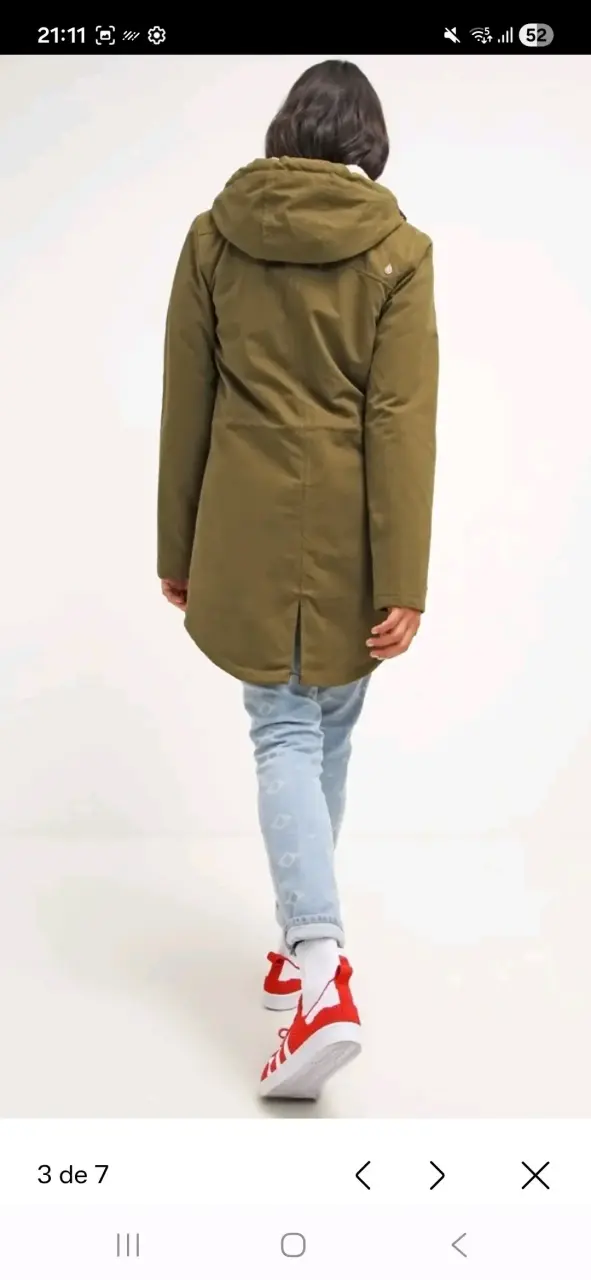 Parka verde con capucha Volcom para mujer - 5