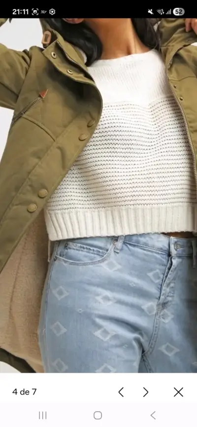 Parka verde con capucha Volcom para mujer - miniatura 6
