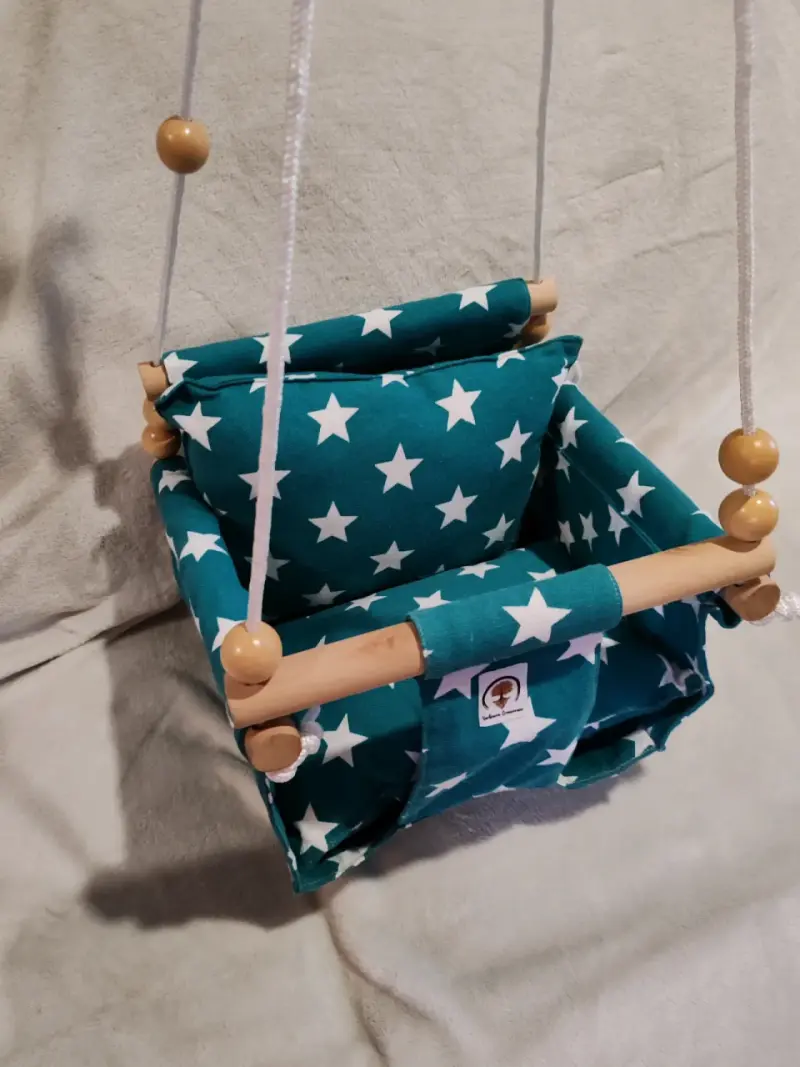 Columpio para bebé de tela con estrellas - 1