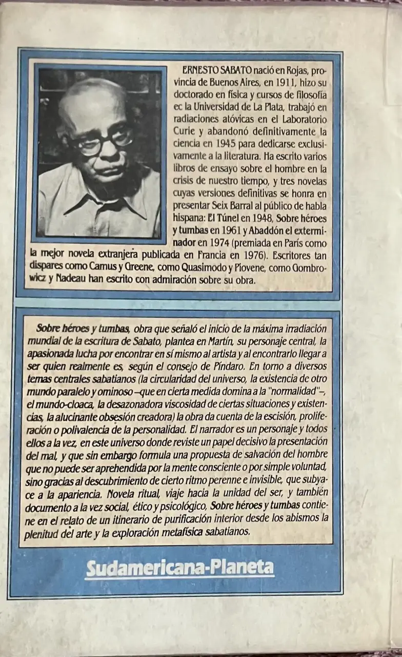 Libro 'Sobre Héroes y Tumbas' de Ernesto Sábato - 2