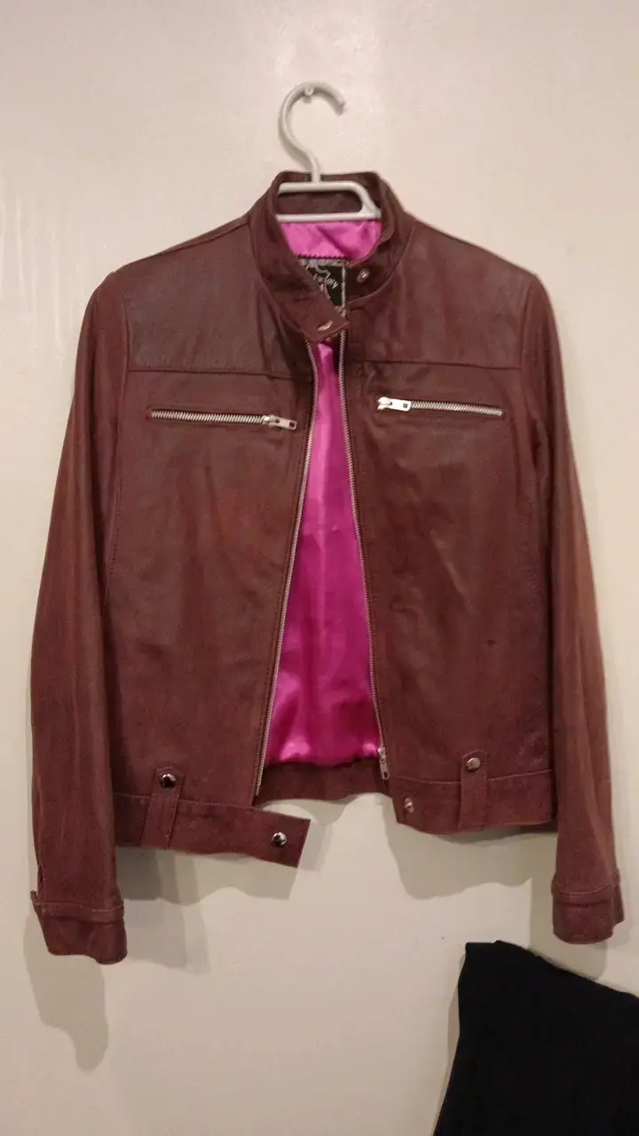 Chaqueta de cuero marrón M&M para mujer - 1