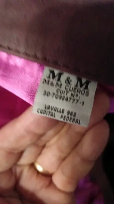 Chaqueta de cuero marrón M&M para mujer - miniatura 3
