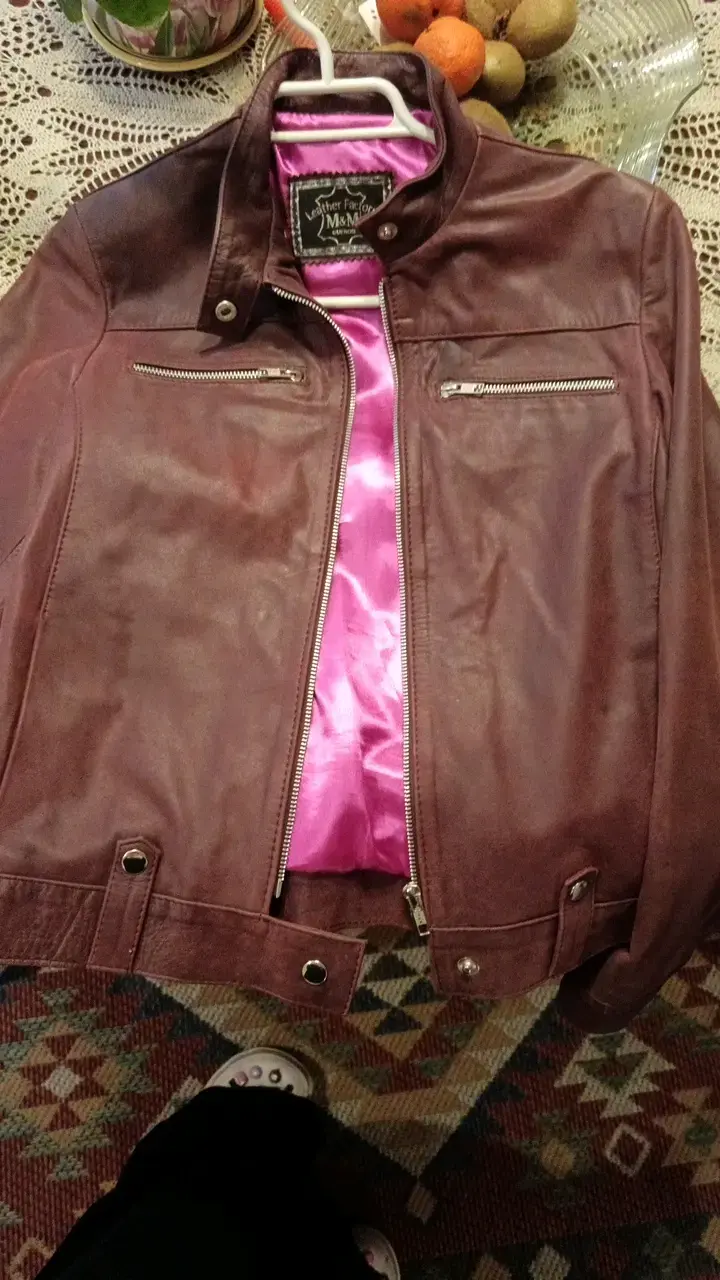 Chaqueta de cuero marrón M&M para mujer - 4