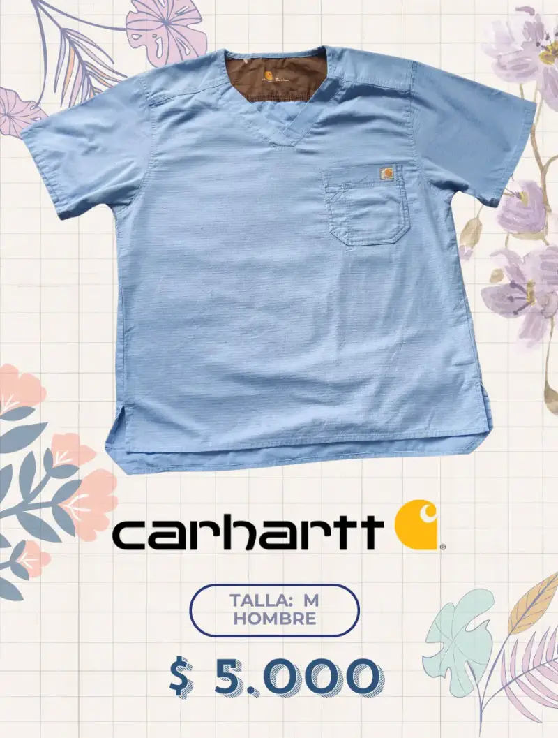 Polera clínica Carhartt celeste  M para hombre - 1