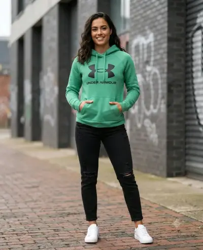 Polerón verde Under Armour para mujer - miniatura 1