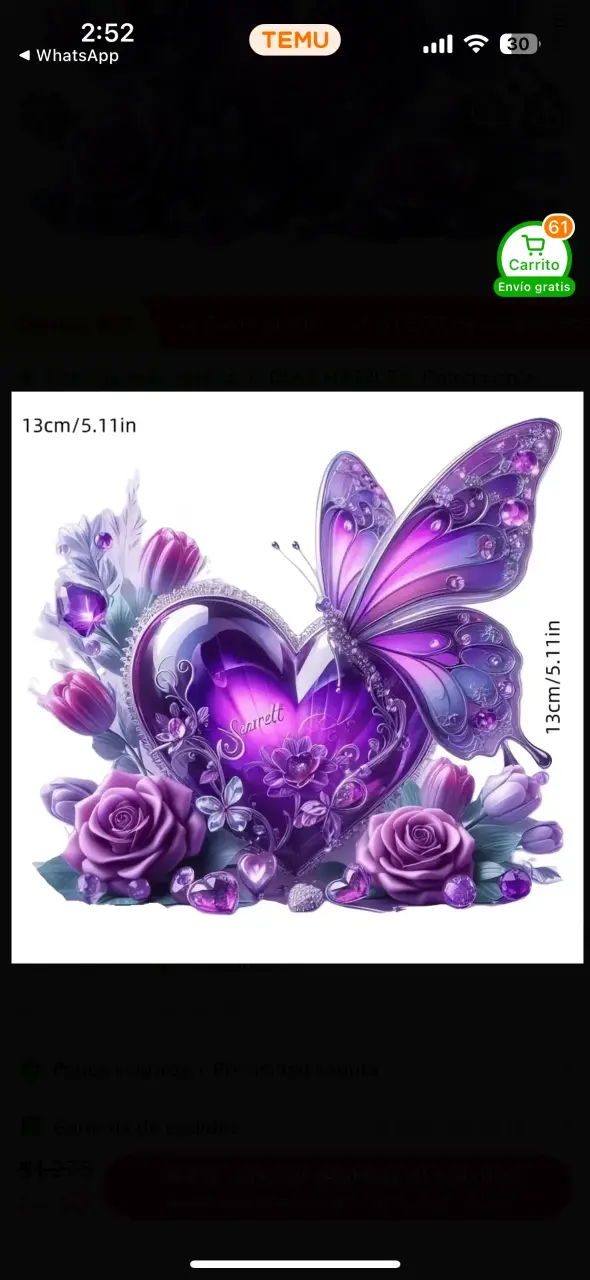 Adhesivo decorativo de mariposa y flores - 1