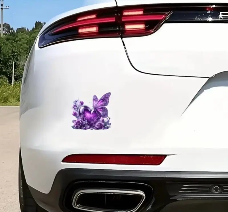 Adhesivo decorativo de mariposa y flores - 2
