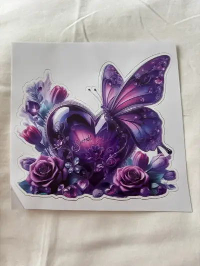 Adhesivo decorativo de mariposa y flores - miniatura 3
