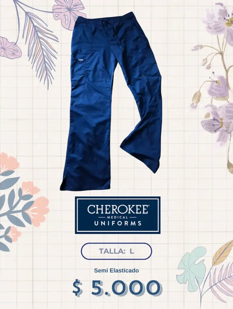 Pantalón médico azul marino Cherokee talla L - 1