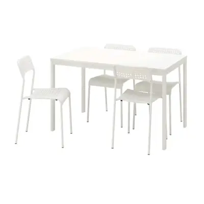 Juego de comedor blanco con mesa y sillas - miniatura 3