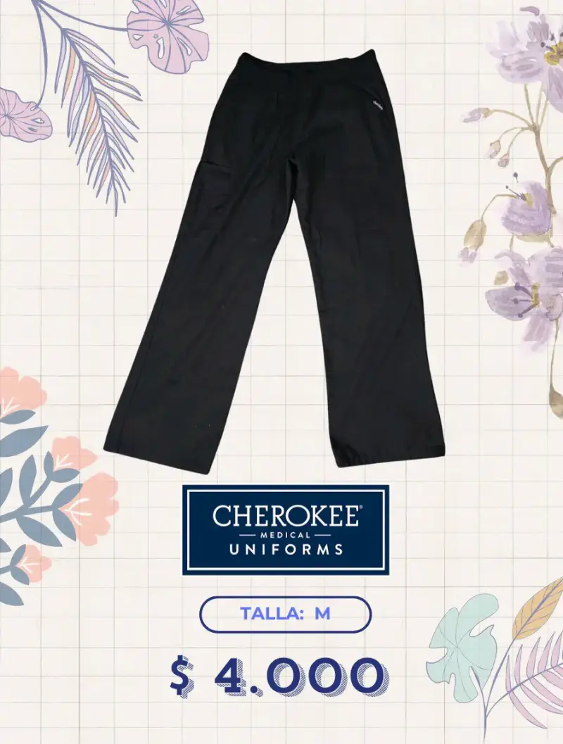 Pantalones médicos negros Cherokee talla M