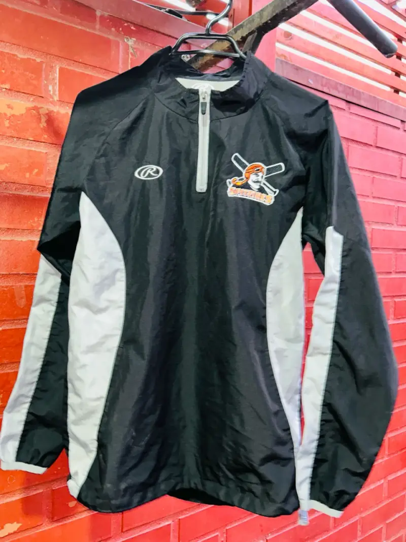 Chaqueta deportiva Rawlings Spitfires negra y gris