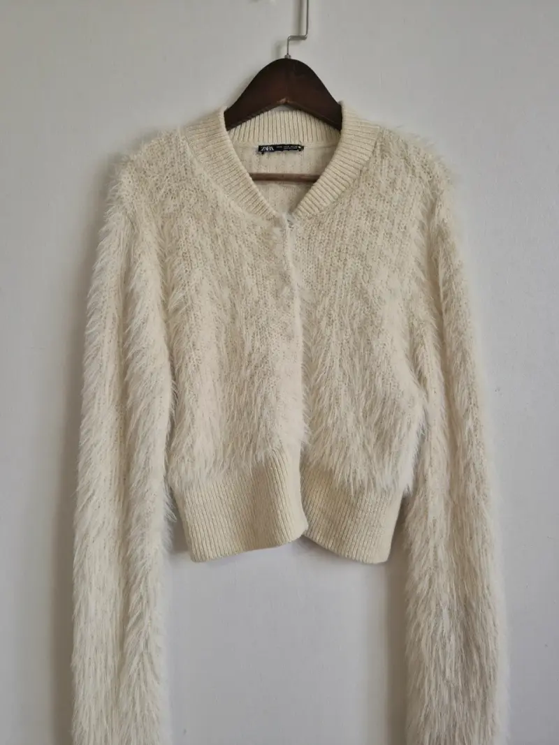 Suéter Zara de mujer peludo beige Zara - 2