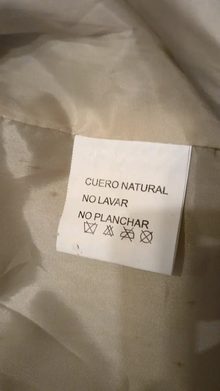 Chaqueta de cuero natural beige para mujer - 3