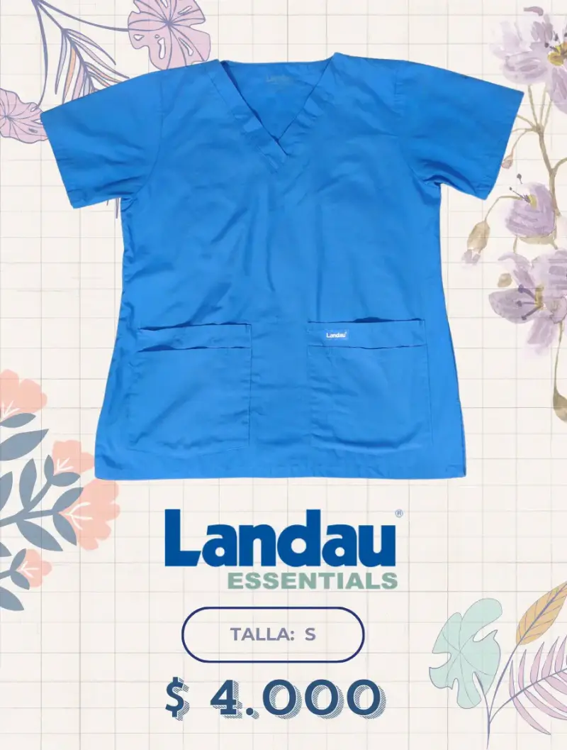 Blusa médica azul rey Landau Essentials talla S