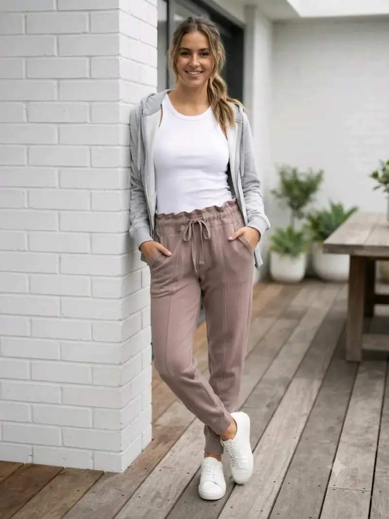 Pantalones deportivos DKNY color rosa para mujer - 1