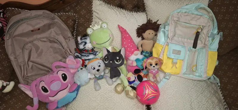 Mochilas y peluches variados en buen estado - 1