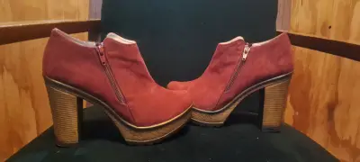 Botines de tacón alto color burdeos - miniatura 1