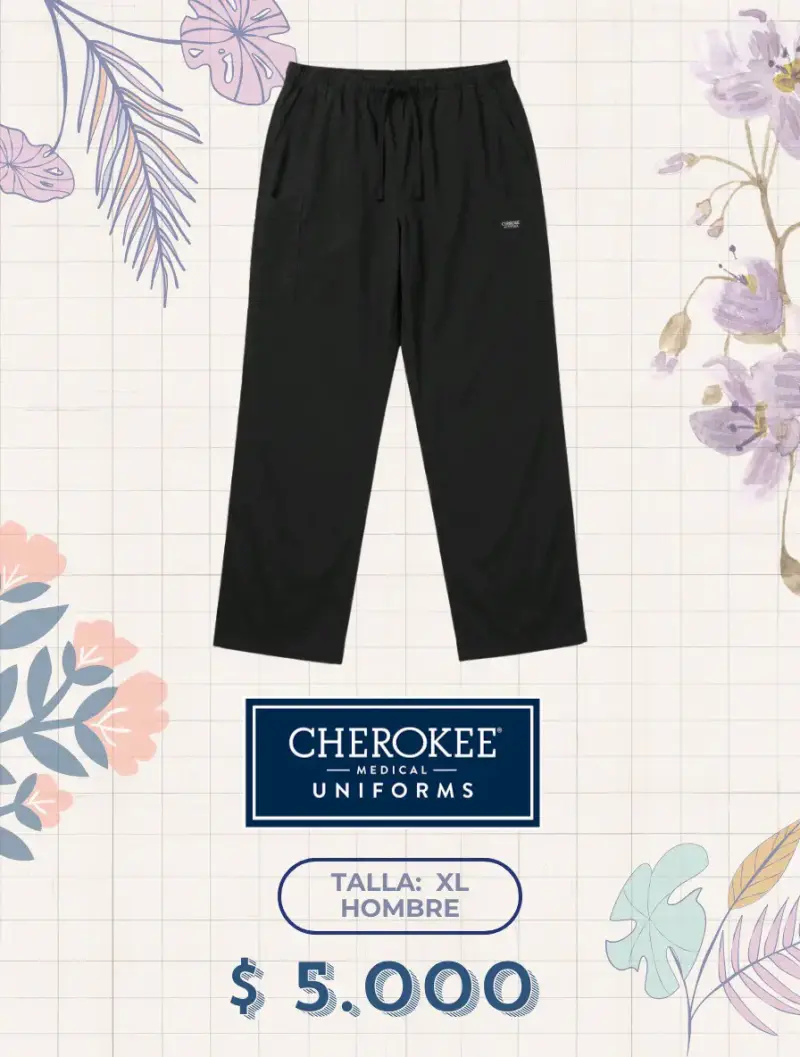 Pantalon clínico negro Cherokee XL hombre