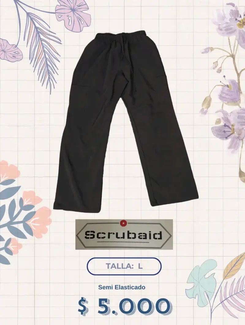 Pantalón clínico Scrubaid Negro Talla L
