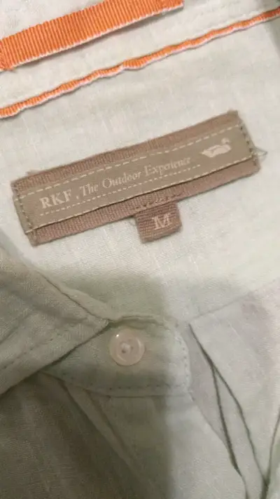 Camisa de lino verde claro RKF para hombre - miniatura 2