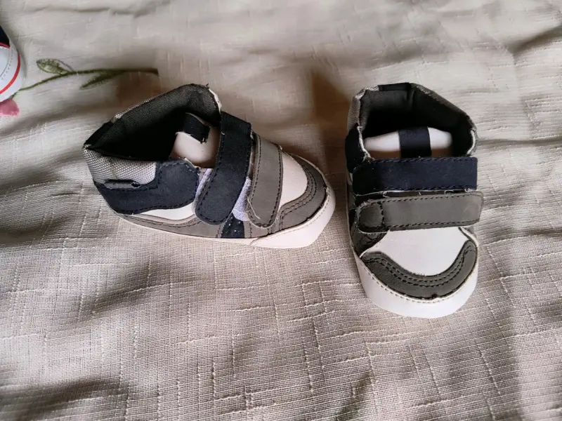 Zapatos de bebé Ficus con velcro gris y blanco - 1