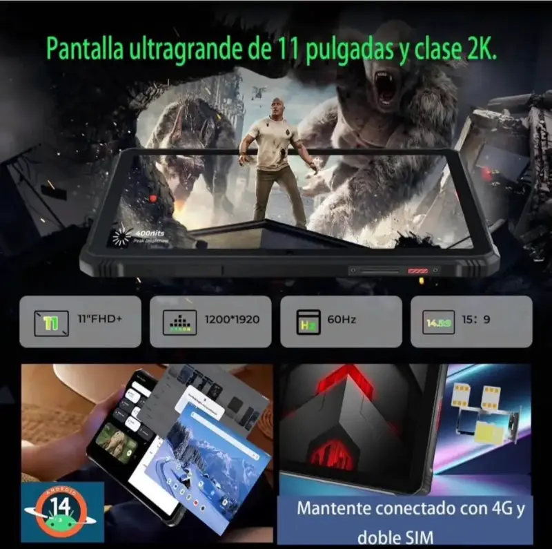 Tablet Android 14 11'' 2K con batería 20080 mAh - 4