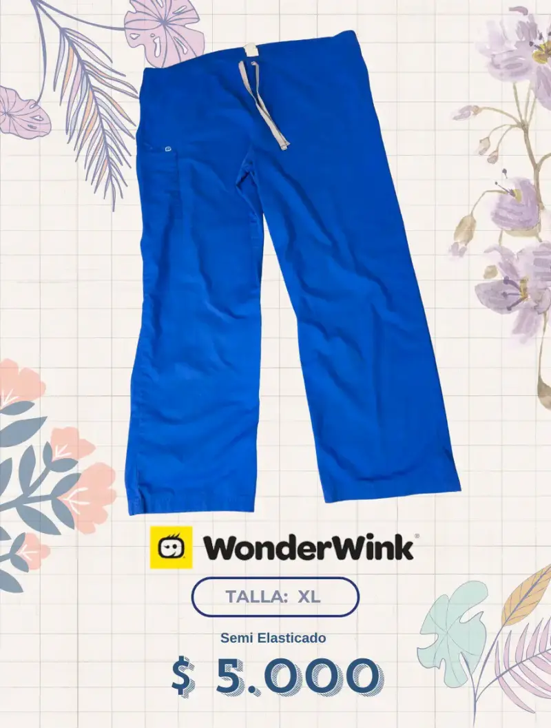 Pantalones médicos azul rey WonderWink talla XL